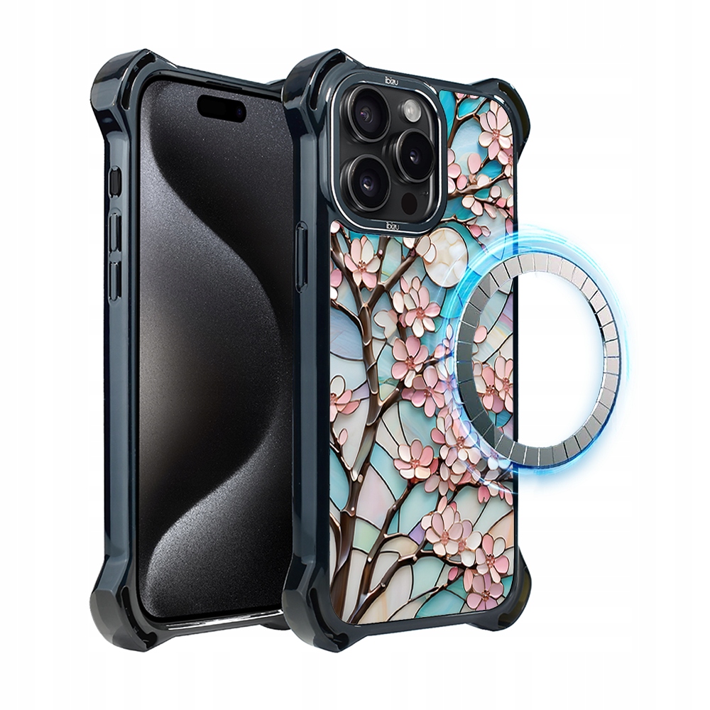 Pouzdro pro iPhone 15 Pro Max Ibizu DropGuard Ultra s MagSafe, Višeň