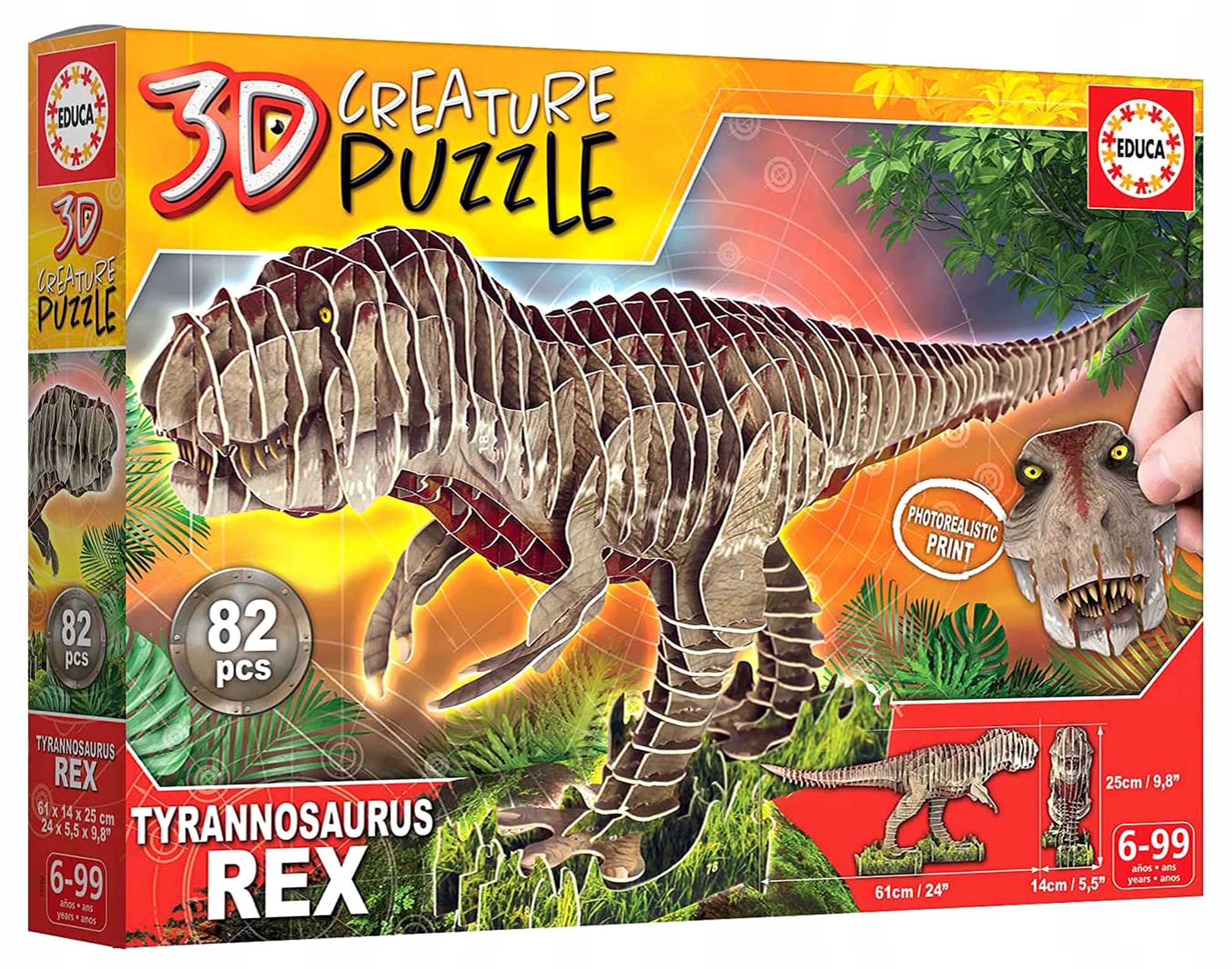 

Educa Puzzle 3D Dinozaury Tyranozaur Rex 82 el.