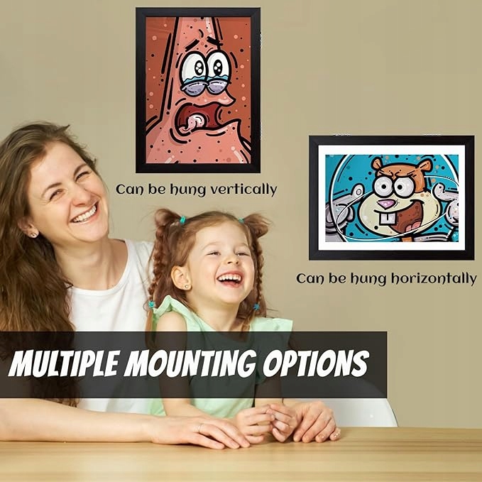 Ramka na zdjęcia rysunki ramka do rysunków dla dzieci A4 Czarna Drewniana Kolor czarny