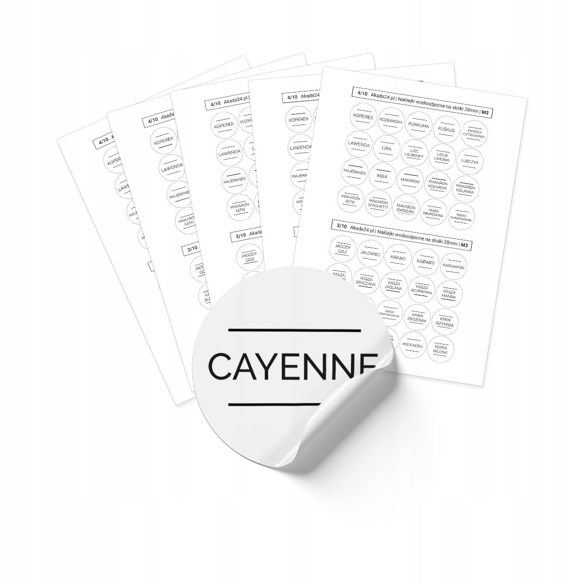 

Naklejki na przyprawy etykiety na słoiki 200szt M3