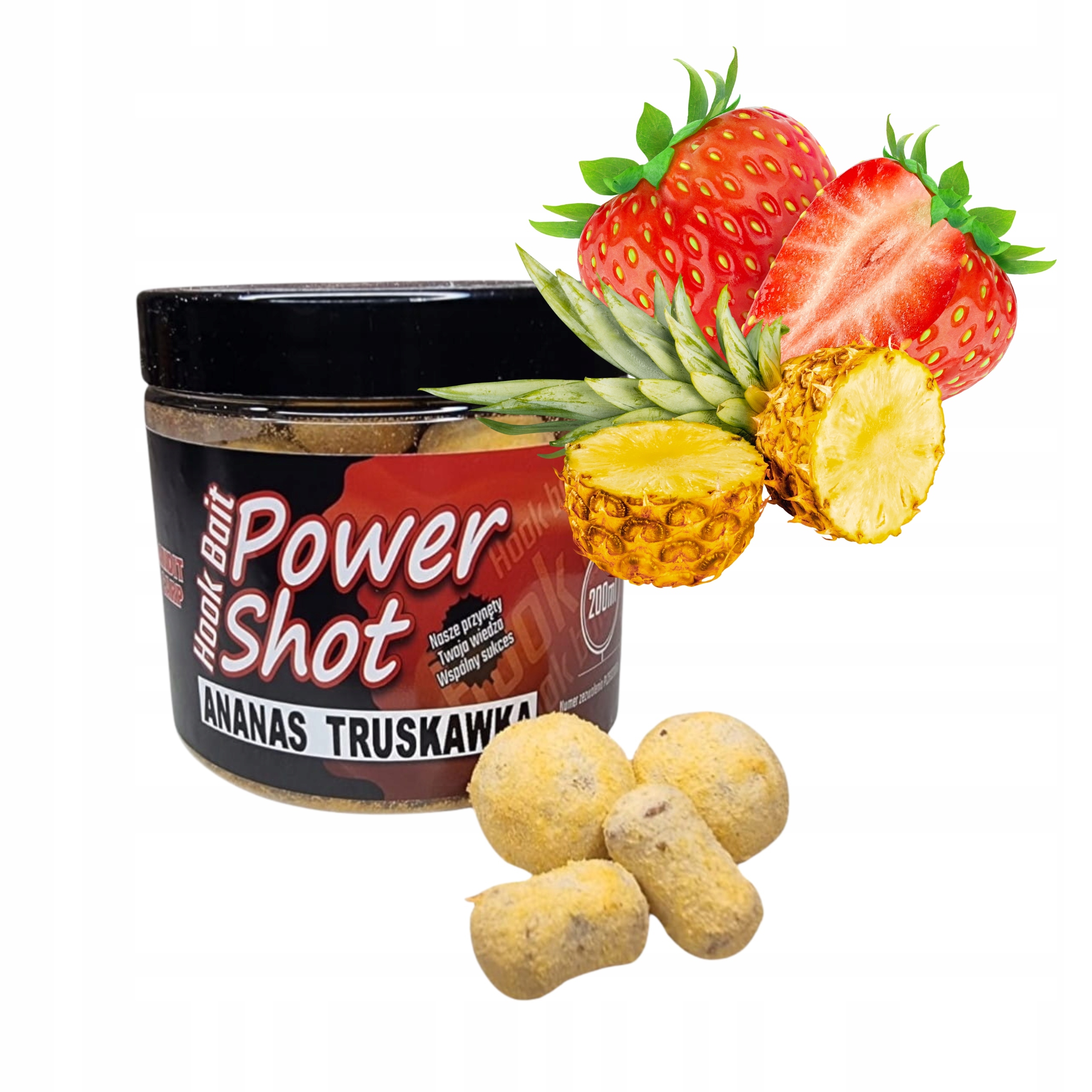 Kulki Proteinowe Haczykowe Power Shot W Panierce Na Karpie Ananas Truskawka