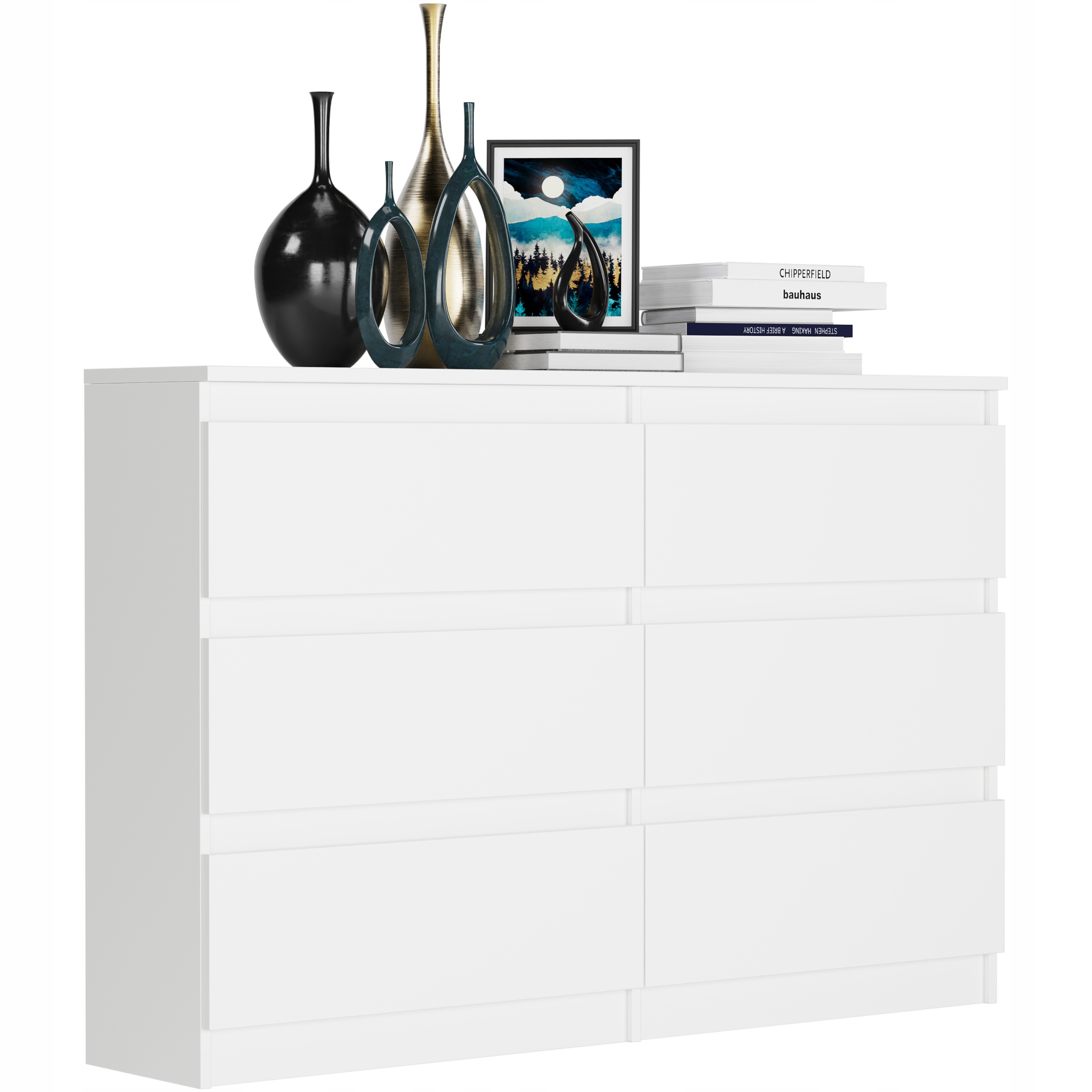 KOMODA R-120 SZAFKA 6 SZUFLAD BIAŁA R-120