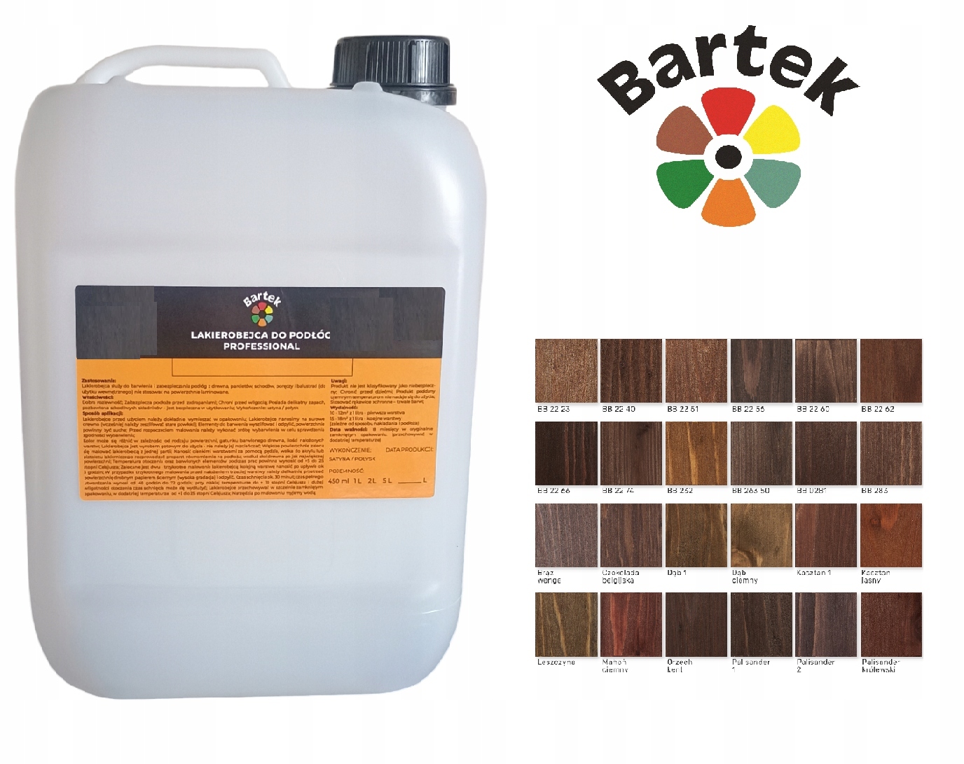 Lakovač Bartek Professional Na Podlahy 97 Barev Na Výběr 5L Lesk