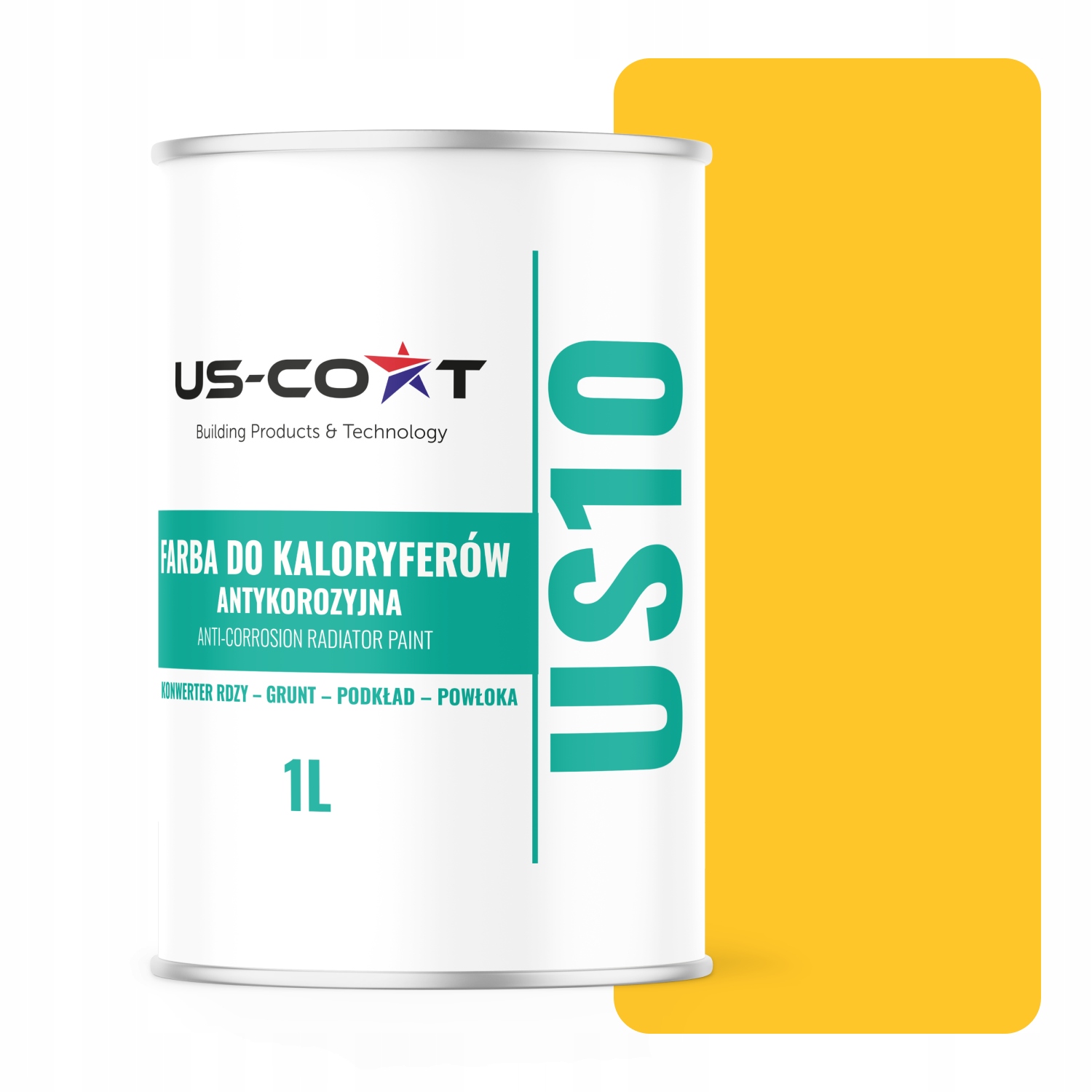 Barva pro radiátory Antikorozní Odolná 1L Lesklá Žlutá Výstražná 3v1