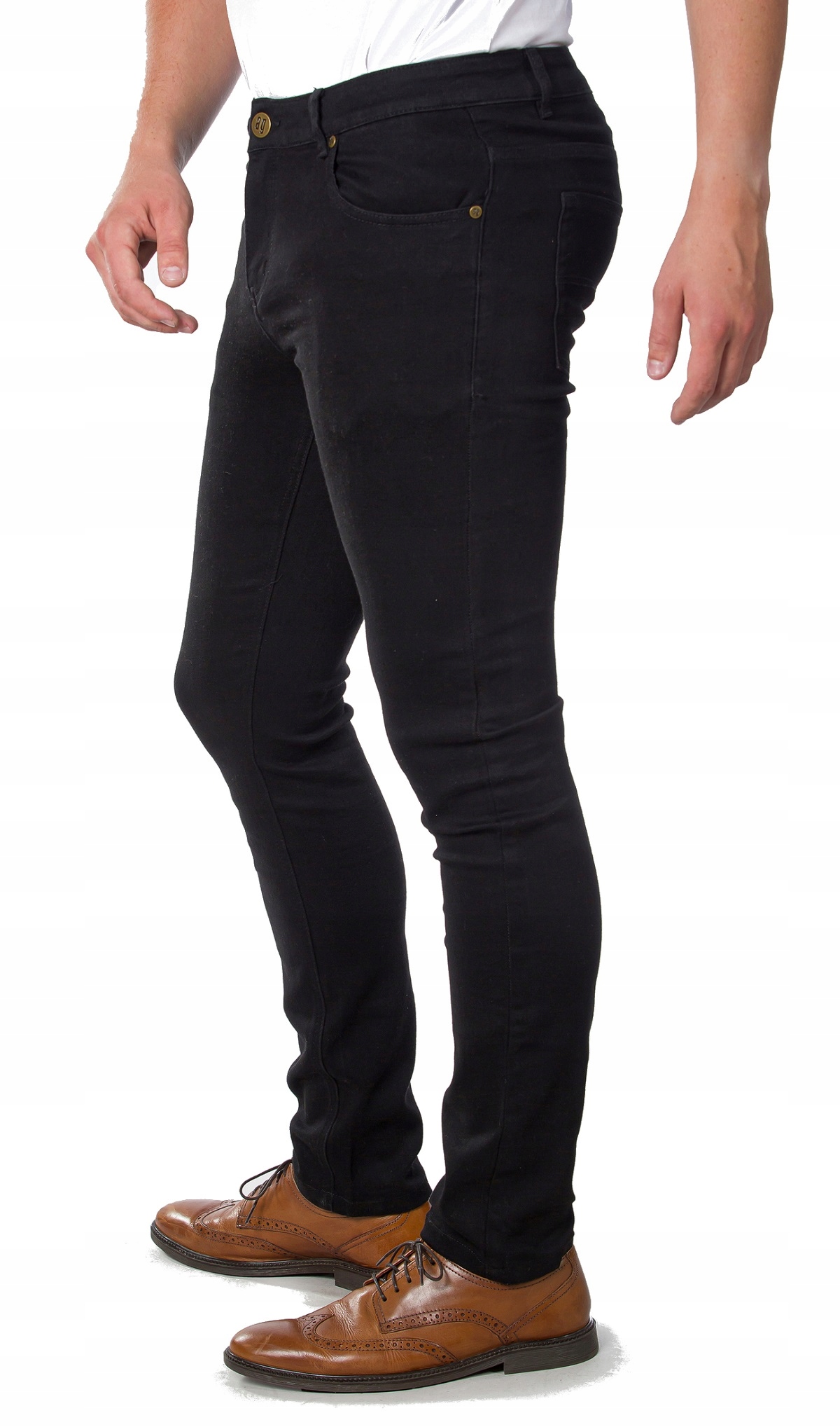 Pánské džíny elastické, pohodlné, černé, velikost 34