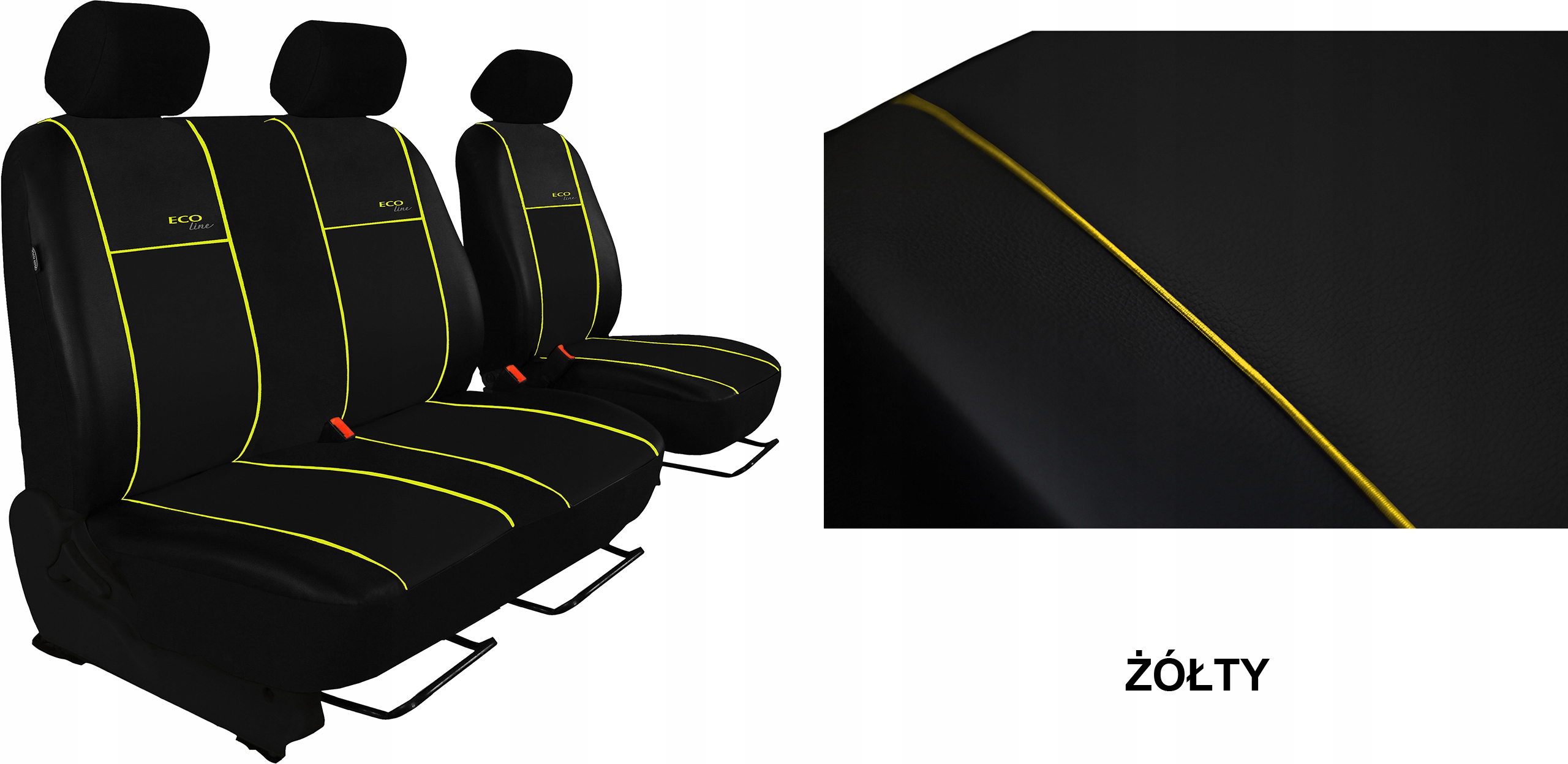 SKÓRA POKROWCE MIAROWE do TOYOTA PROACE 2 2+1 Kolor czarny