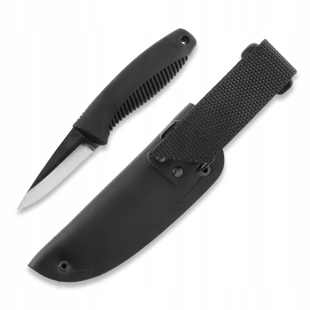 Nůž Peltonen Knives M23 Ranger 80CrV2 Černá rukojeť Tpe Kožená Pouzdro