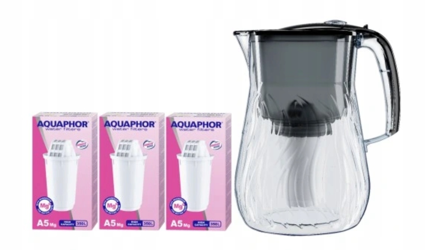 Dzbanek filtrujący Aquaphor Orleans 4.2l czarny z 3 wkł. A5 Mg