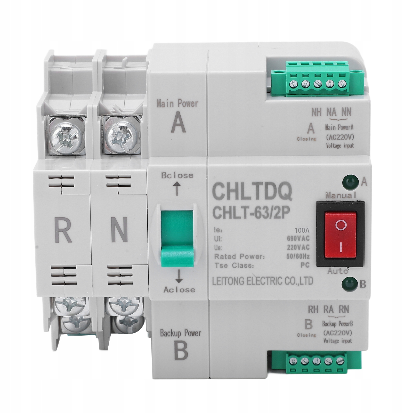 Automatyczny Przełącznik Podwójnej Zasilania Ac 220V 2P Din 100A