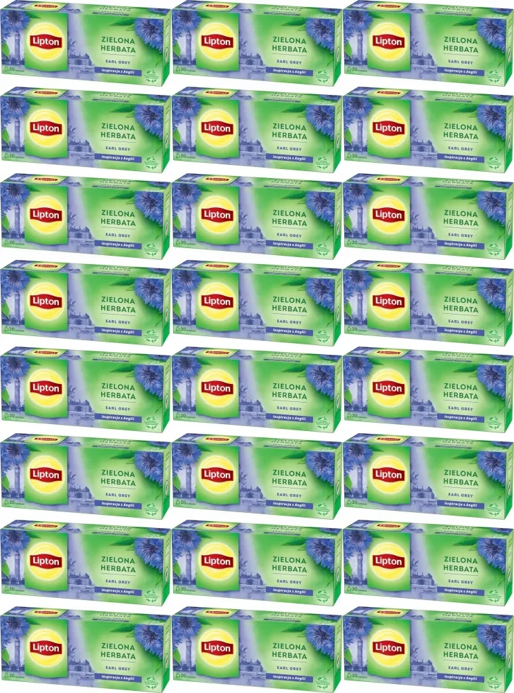 Herbata zielona Lipton Earl Grey 20 torebek 32 g x24