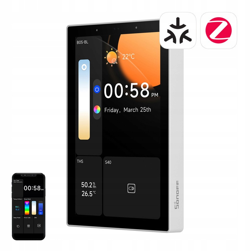 Panel Sterowania Smart Home Wifi Zigbee Sonoff Nspanel Pro 120 Biały