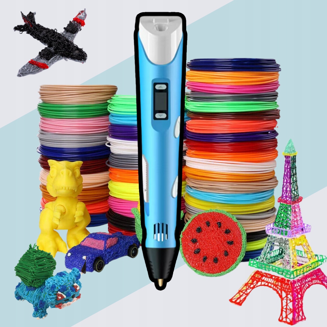 DŁUGOPIS DRUKARKA 3D PEN ZESTAW + WKŁADY PODSTAWKA ZASILACZ Marka Hikey