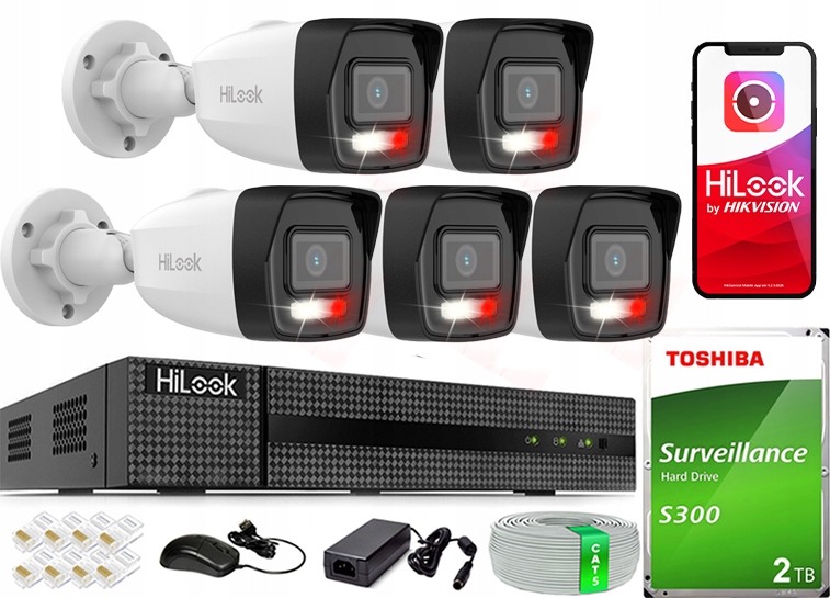 Sada pro monitorování Ip PoE pro 5 kamer IPC-B140HA-LU 4MPx pro rozšíření