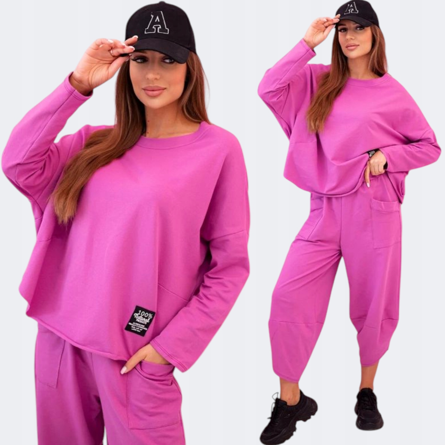 Komplet bavlněná mikina plus oversize kalhoty Italská móda