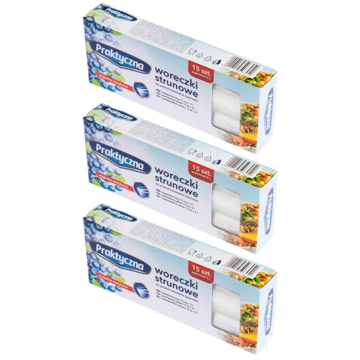 

Woreczki Strunowe Torebki Praktyczna 2L 3X15 Szt.