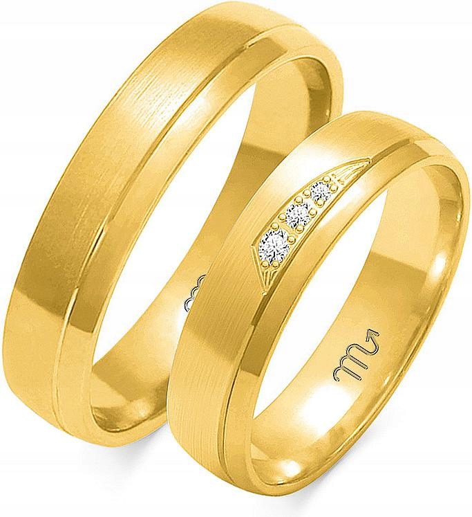 Zlaté moderní snubní prsteny pro svatba 585, 8 9 10, elegantní svatební kolekce