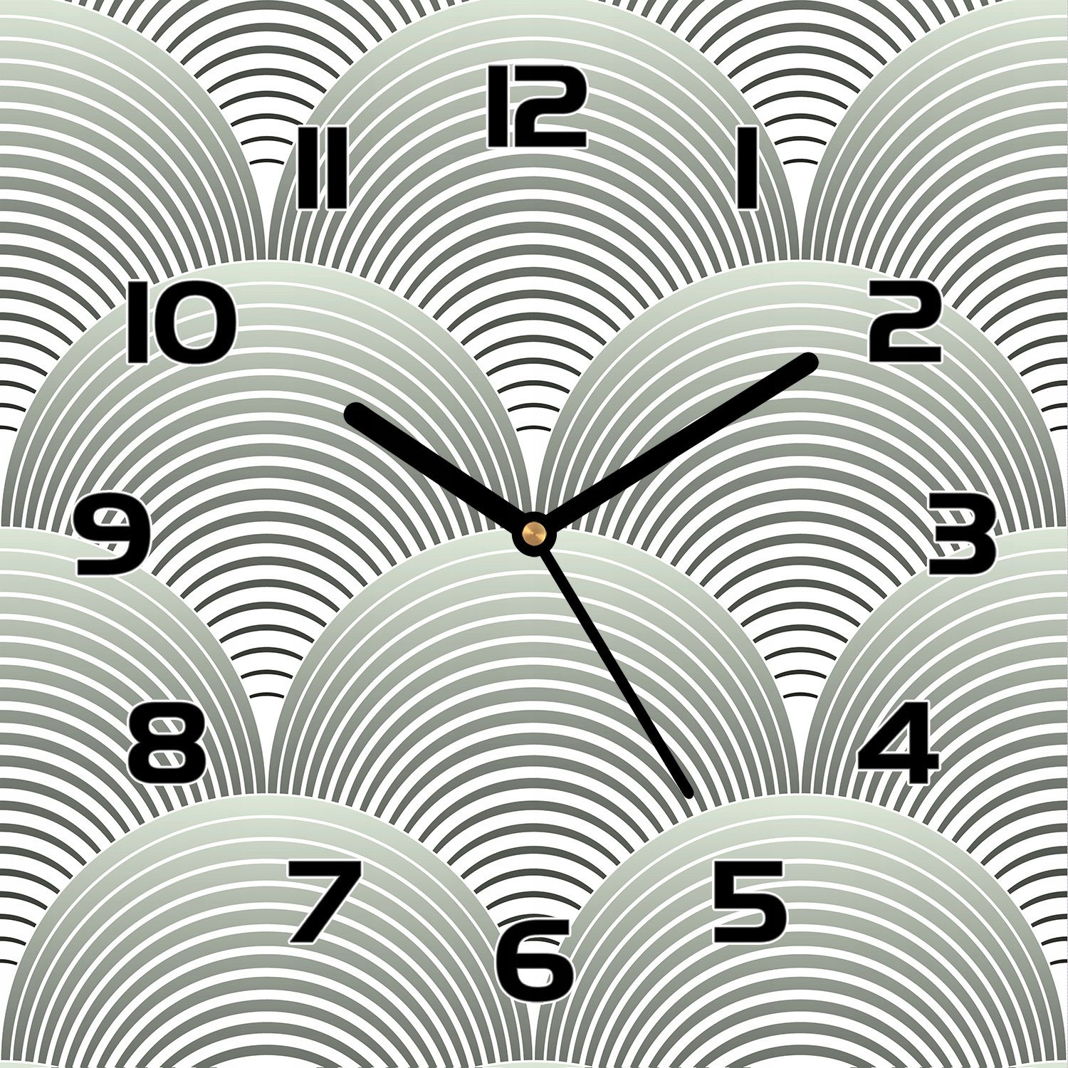 

Cichy zegar szklany na ścianę Wzór półokręgi 30x30