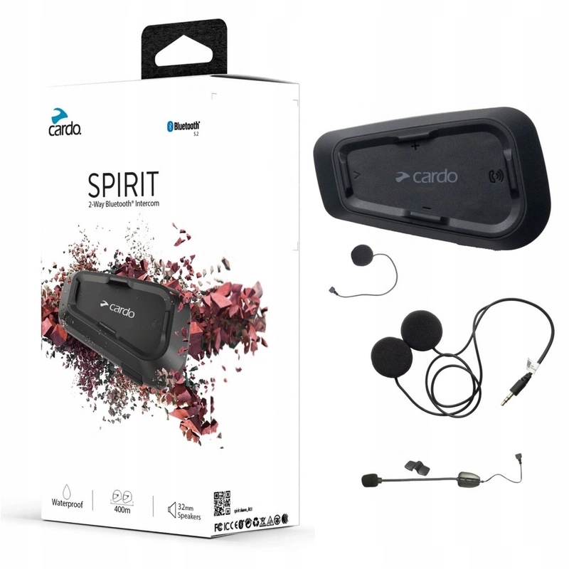 Motocyklový interkom bluetooth 5.2 Cardo Spirit Single 400 m