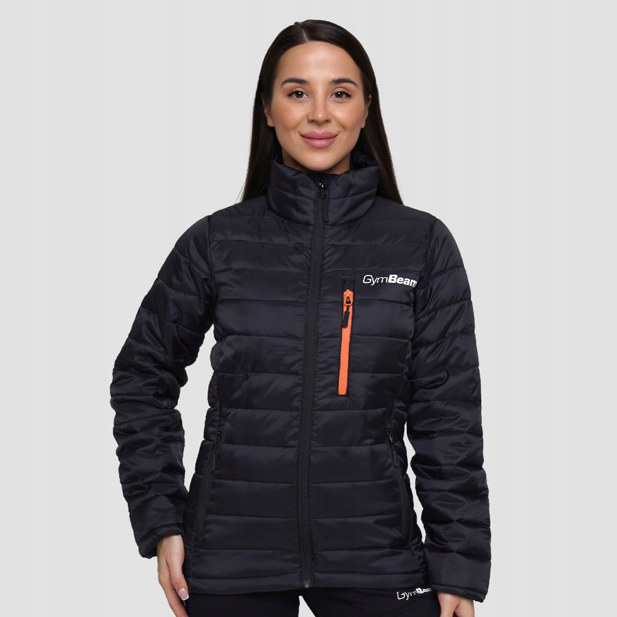 GymBeam Damska kurtka Puffer Black/Orange M