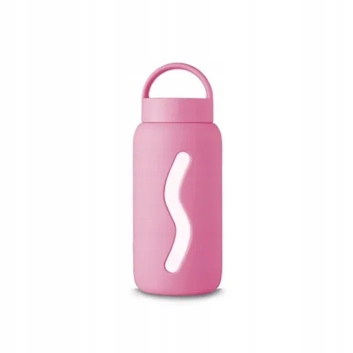 Mini skleněná láhev na vodu Flamingo Pink 500 ml Muuki