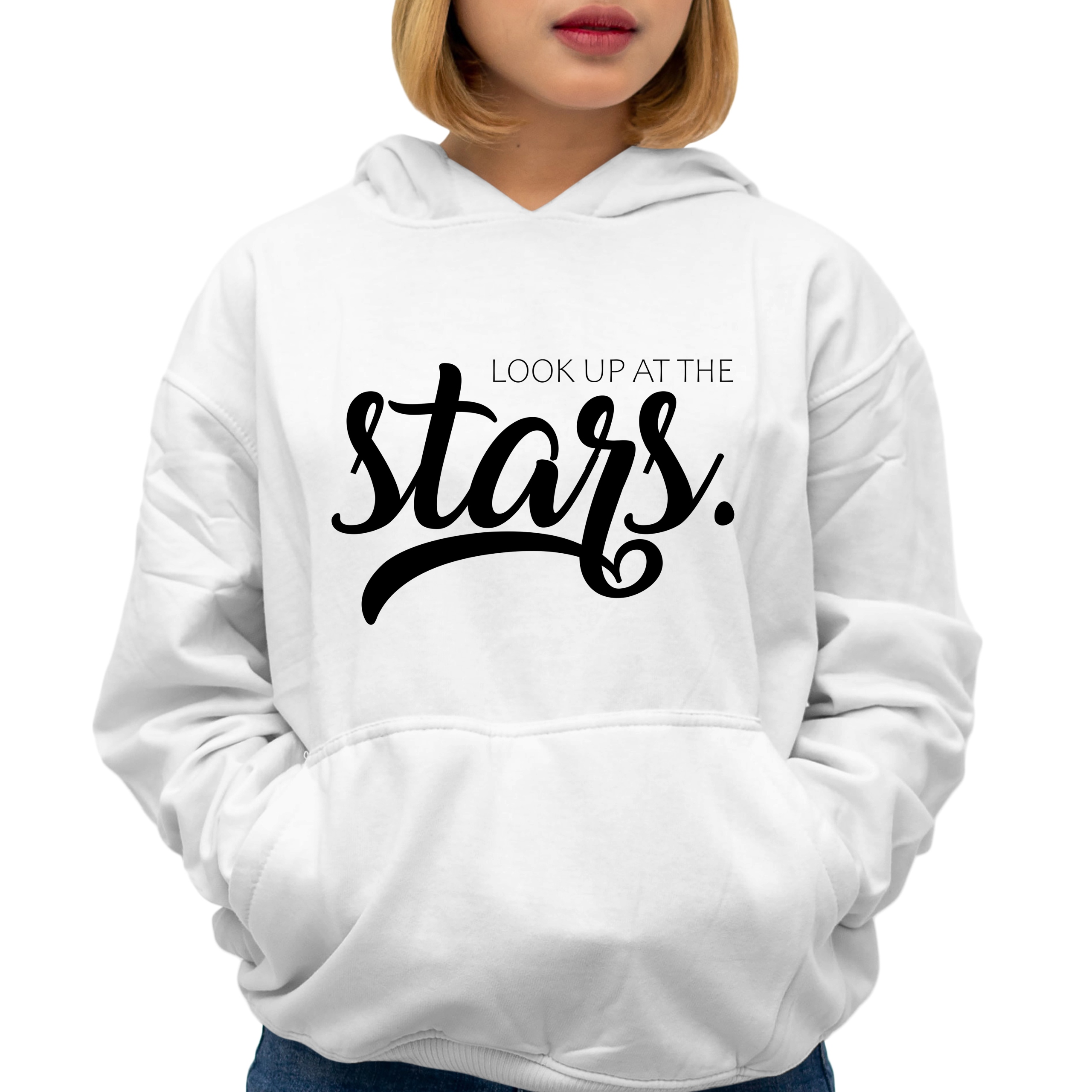 Mikina s vanilkovou Kapuce Look At The Stars jako Dárek Vzory Vel S
