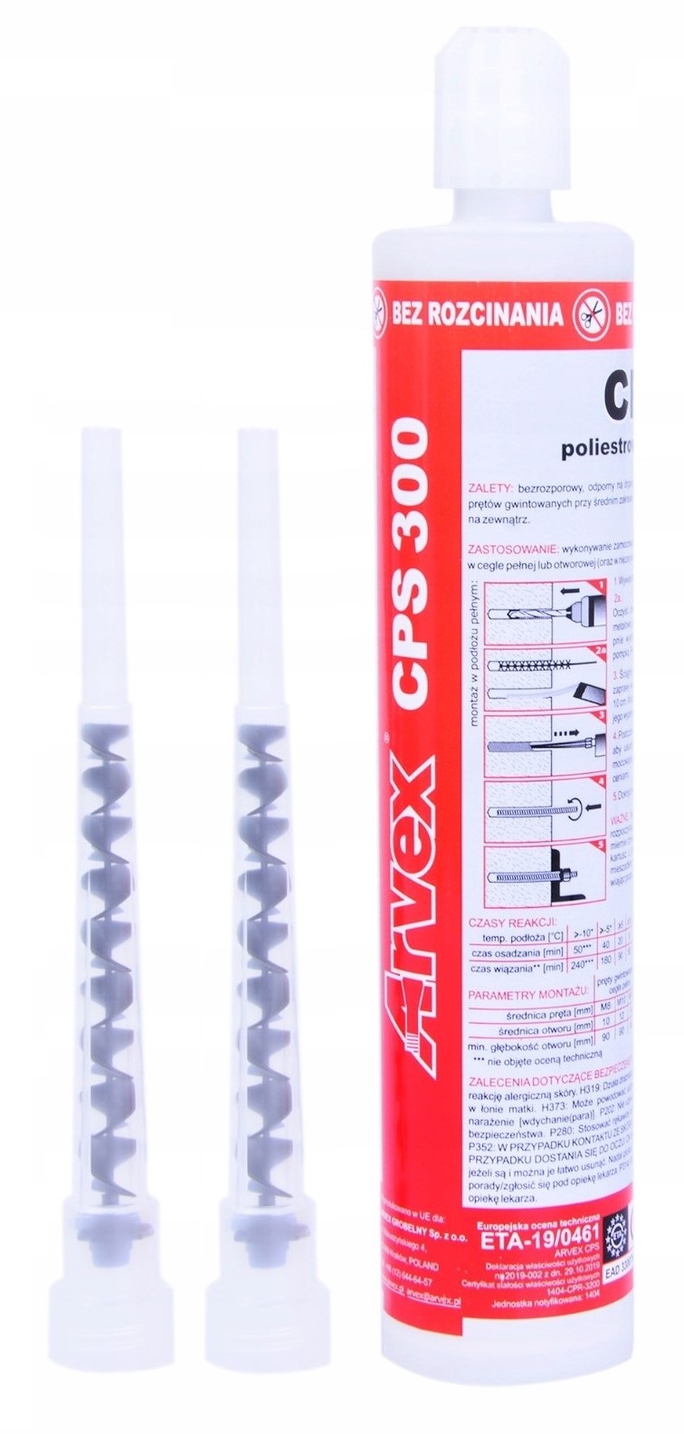 

Arvex Kotwa Chemiczna CPS300 B24 2SZT Mieszadła