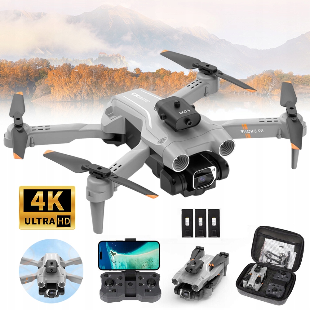 Skládací dron Mini-Kamera se 2 kamerami, 3 bateriemi, 45 minutovým časem letu