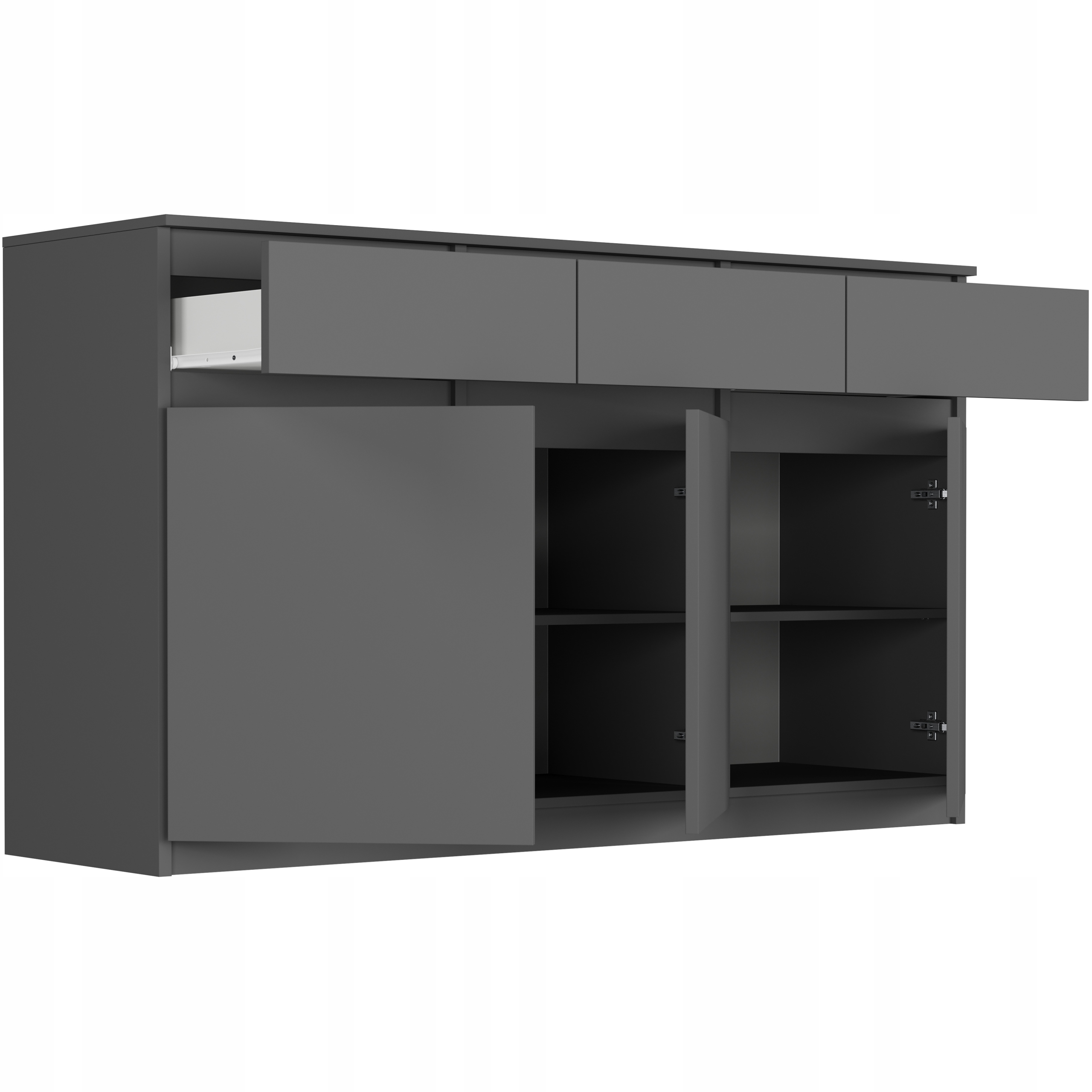 KOMODA 98CM SZAFKA 3 SZUFLADY ANTRACYT S3