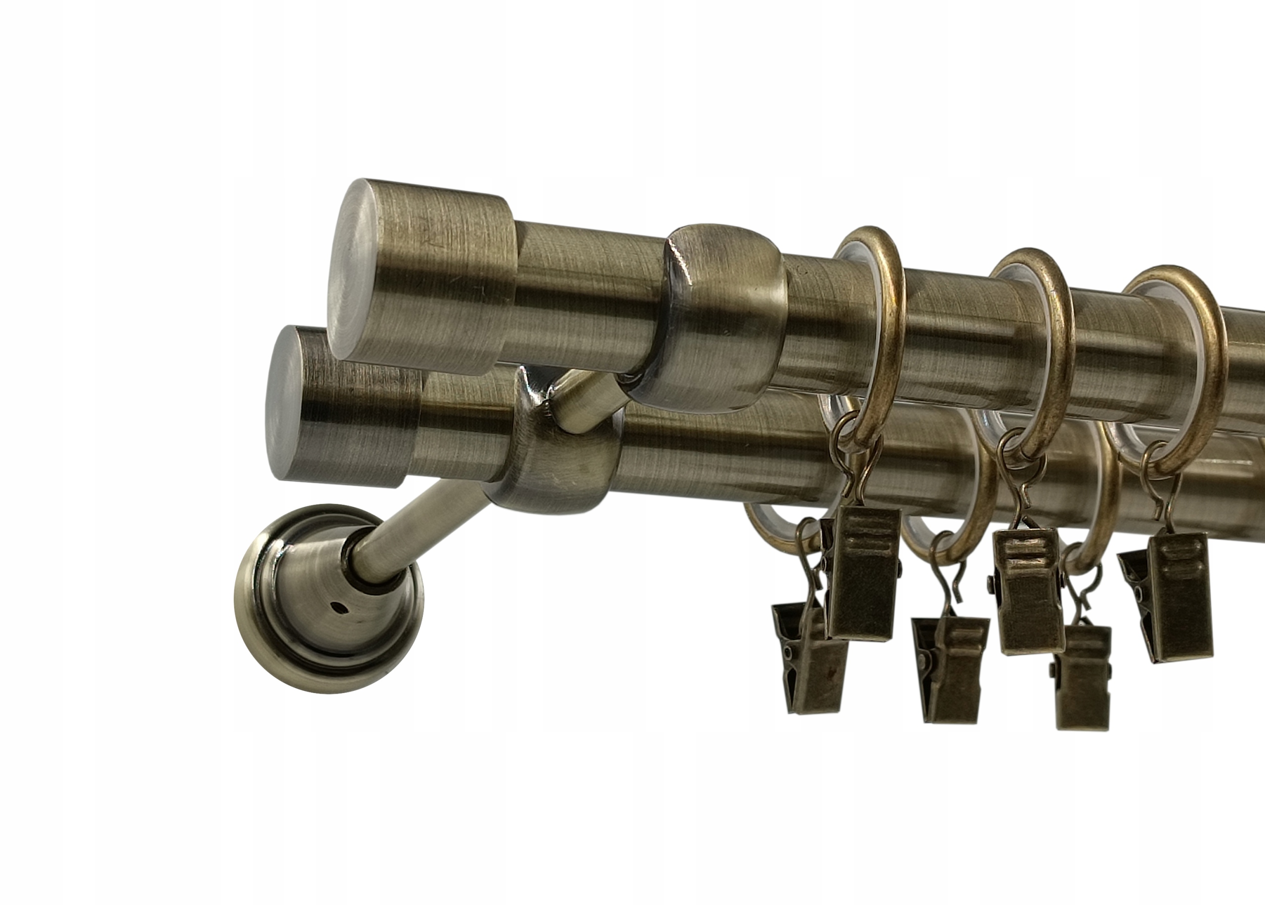 Garnýž Dvojitá Luna Zlato Antik Ø19+19 mm 180 cm