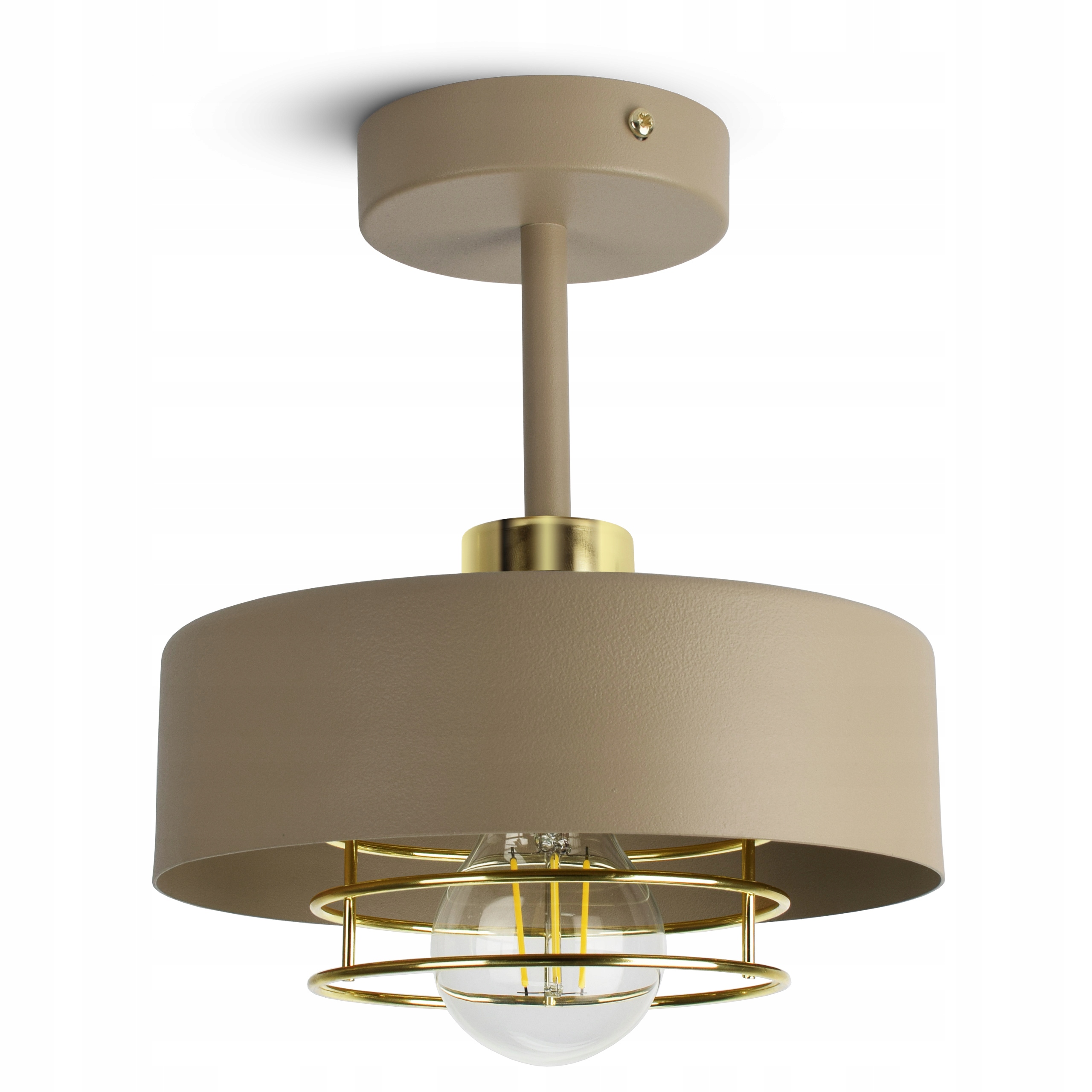 Závěsné Stropní Svítidlo Lustr Stropní Svítidlo Béžová Ecru Zlato 1xE27 Led 760-ER1