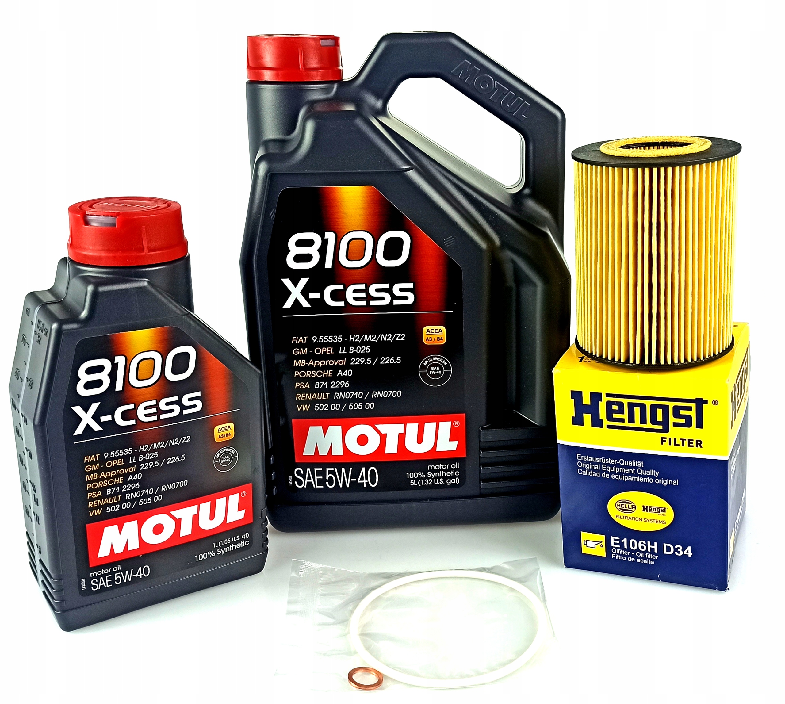 E106H D34 - MOTUL 8100 X-CESS 5W40 6L + фільтр BMW 3 E36 E46
