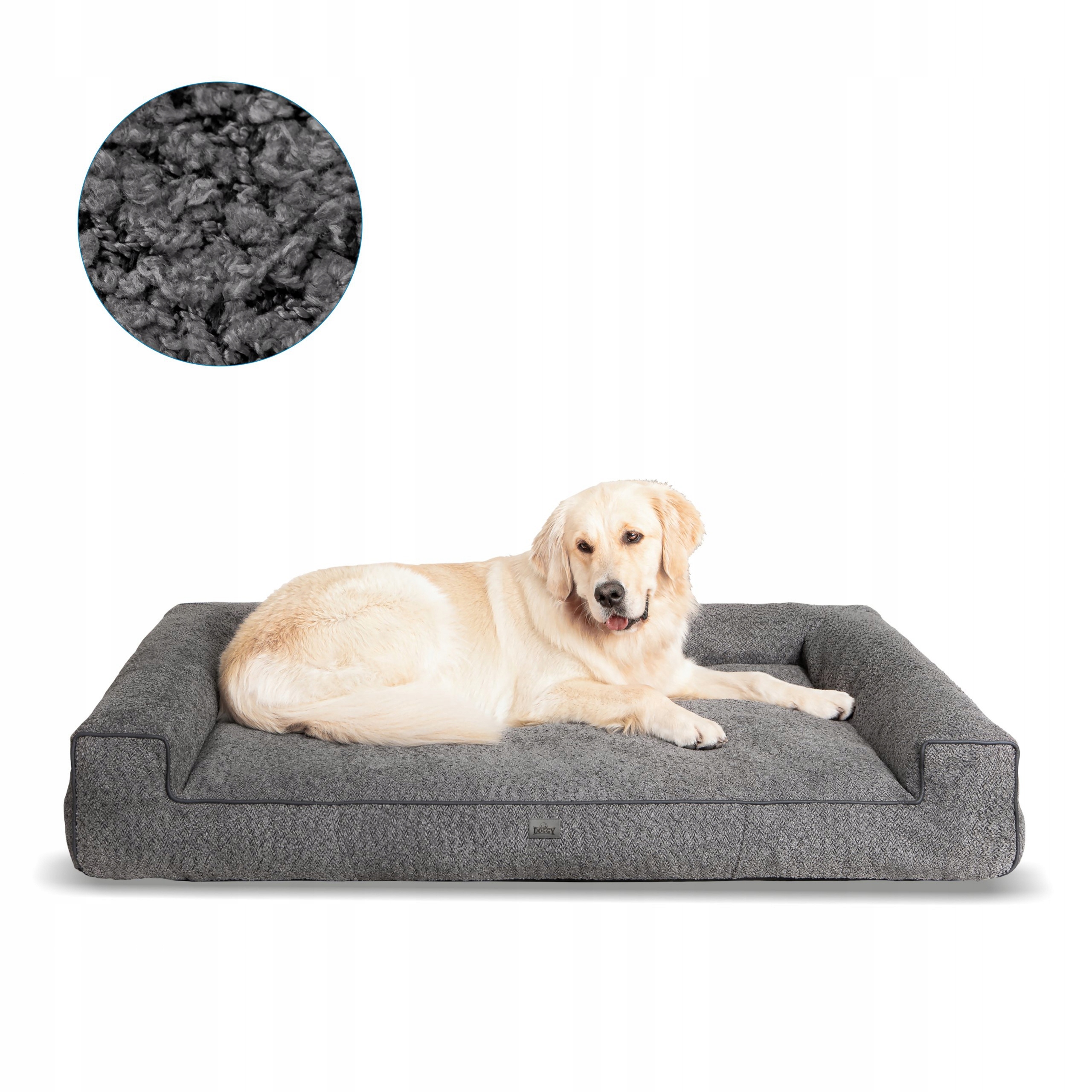 Levně Pelíšek Pohovka Kotec Velká postel potah pro psa XXL 118x78 Šedá Boucle