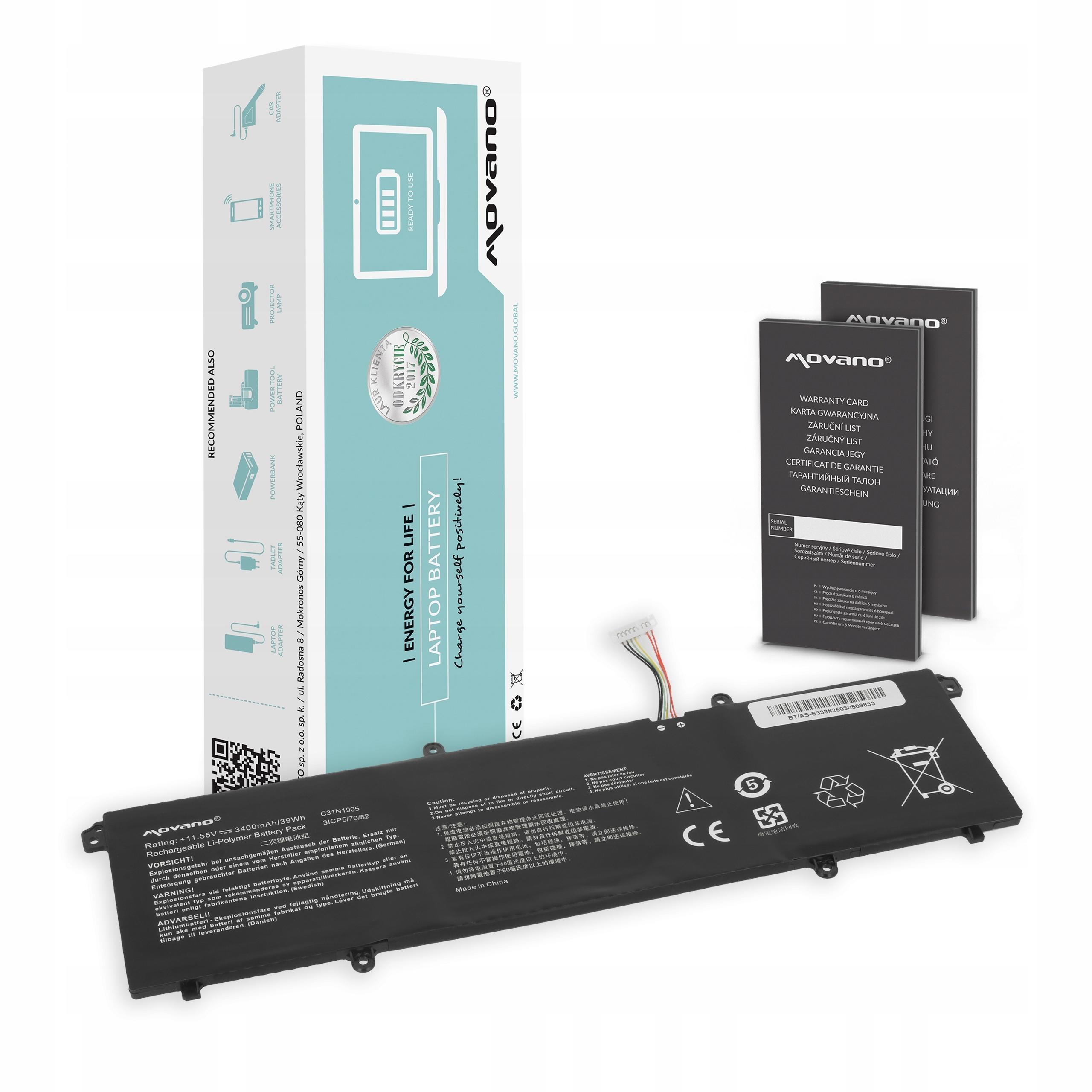 Bateria C31N1905 do Asus VivoBook S14-S433 S15-S533