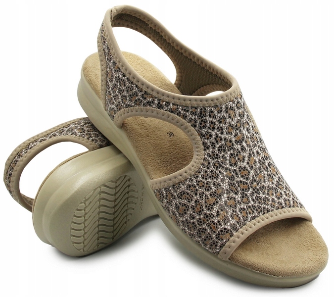 Dámské sandály na léto do práce s leopardím vzorem Sanital-Flex 8022.17 37