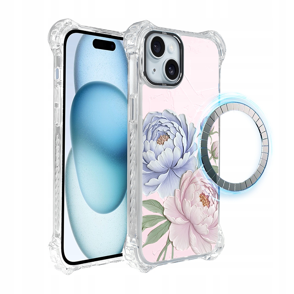 Pouzdro pro iPhone 15 Plus Ibizu DropGuard Ultra s MagSafe, pivoňkově růžové