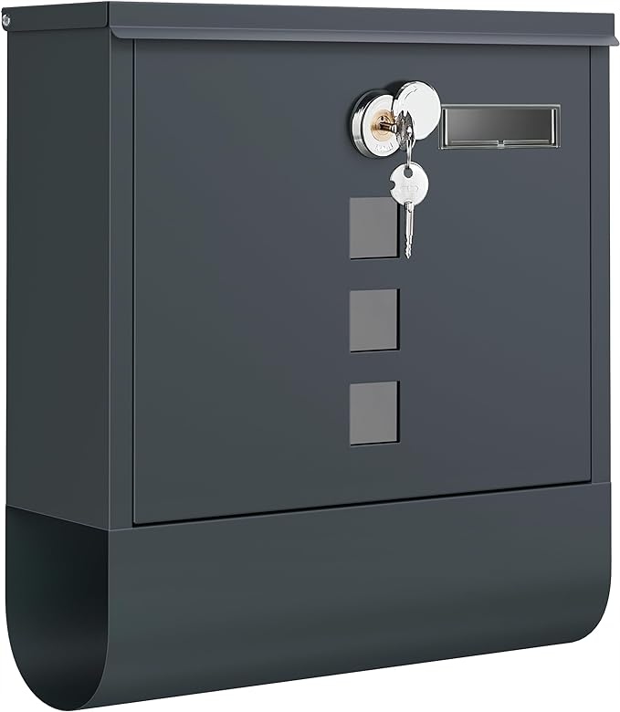 Poštovní Schránka S Novinovým Listem A Okénkem Antracit Songmics