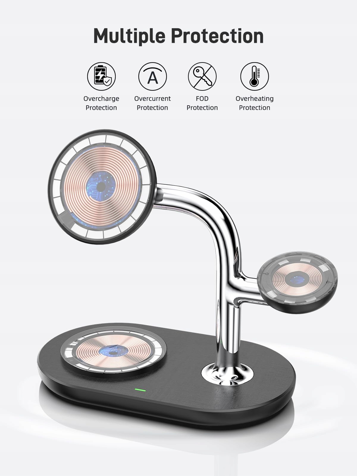 ZenGoose BEZPRZEWODOWA ŁADOWARKA 3W1 DO IPHONE, APPLE WATCH, AIRPODS — miniatura 4