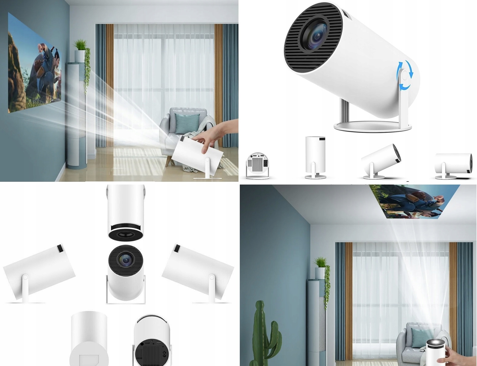 PROJEKTOR RZUTNIK 4K ANDROID TV 11 Wifi6 2.4G/5.8G BT5.0 40-130" Technologia wyświetlania LED