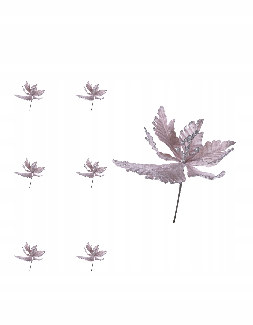 

Poisencja różowo beżowa 25cm zimowa x6 dekoracja