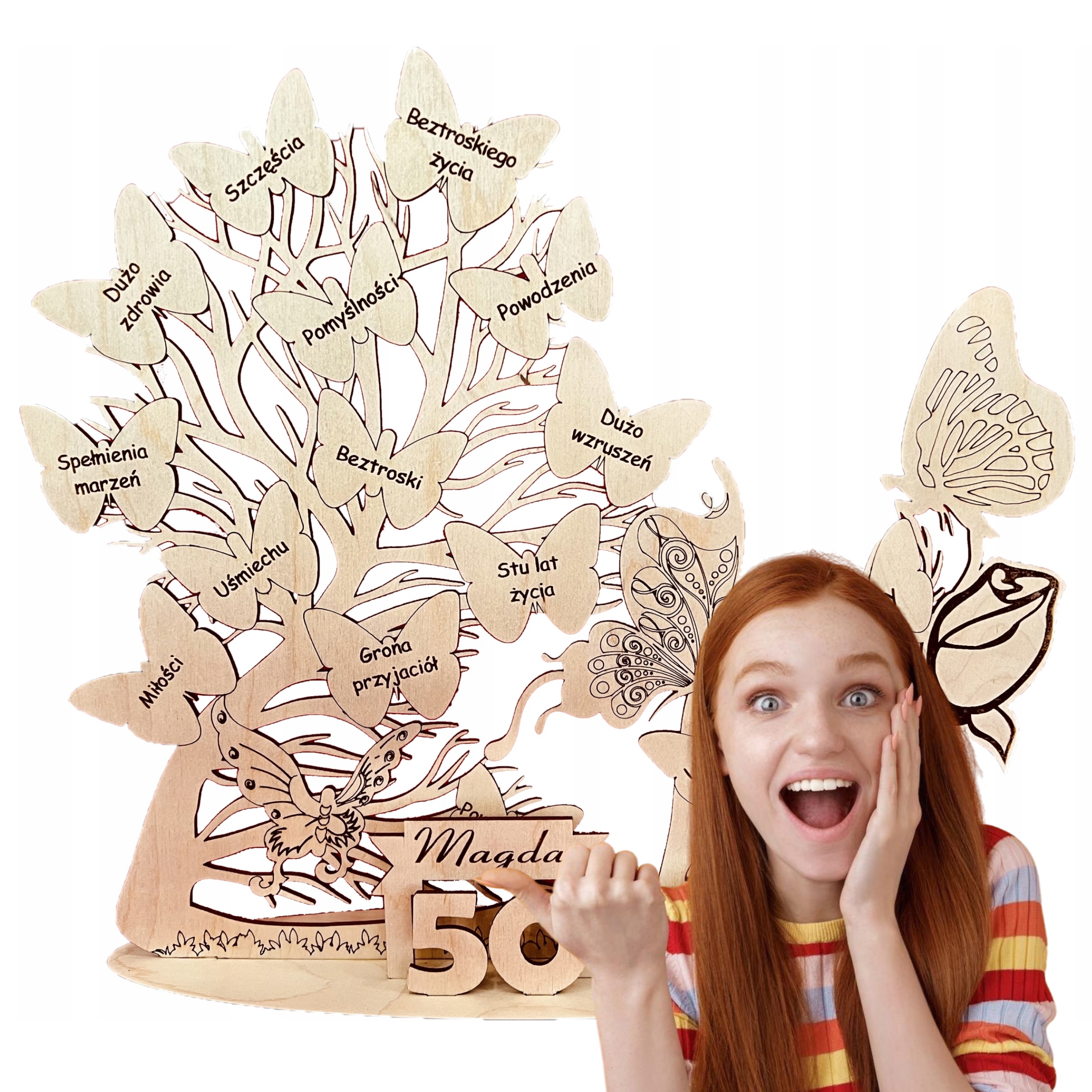 18 30 40 50 60. narozeniny, strom gravírovaný laserem