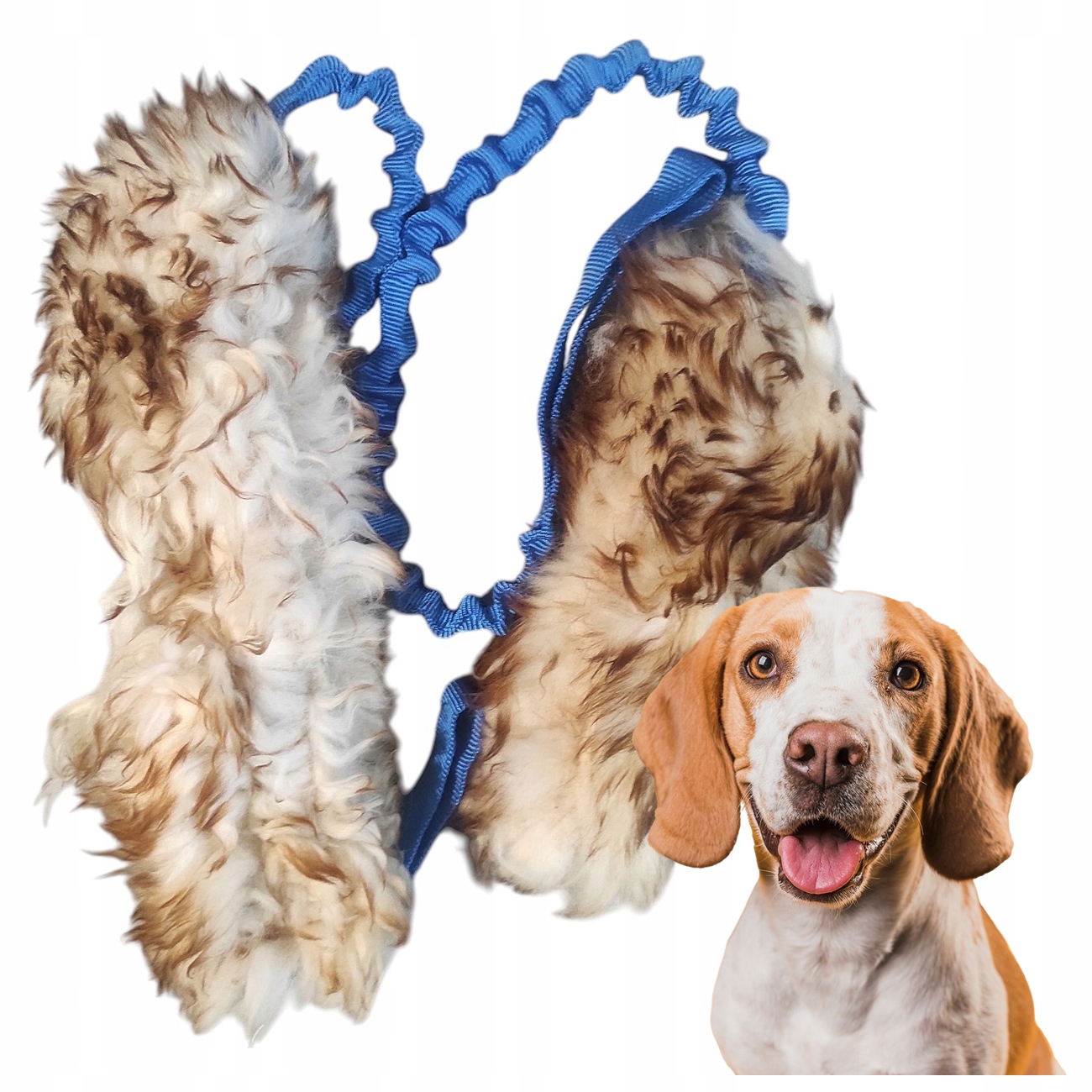 Přetahovadlo Pro Psa Z Ovčí Kožešiny S Tlumičem 100 CM Přírodní Best-dog