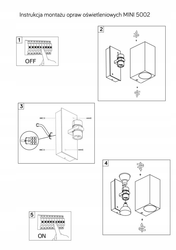 Lampa natynkowa ścienna Mini 5002 DG Suma Klasa efektywności energetycznej A