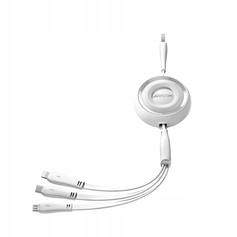 Kabel Joyroom S-A40 zwijany 3w1 Usb-a Usb-c Lightning micro Usb 1m biały