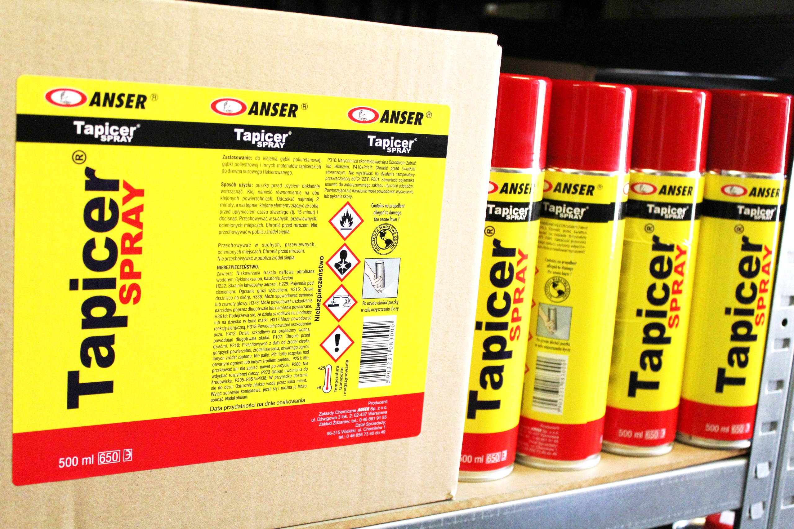 KLEJ TAPICERSKI TAPICER TKANINA PODSUFITKI SPRAYx3 Pojemność 500 ml