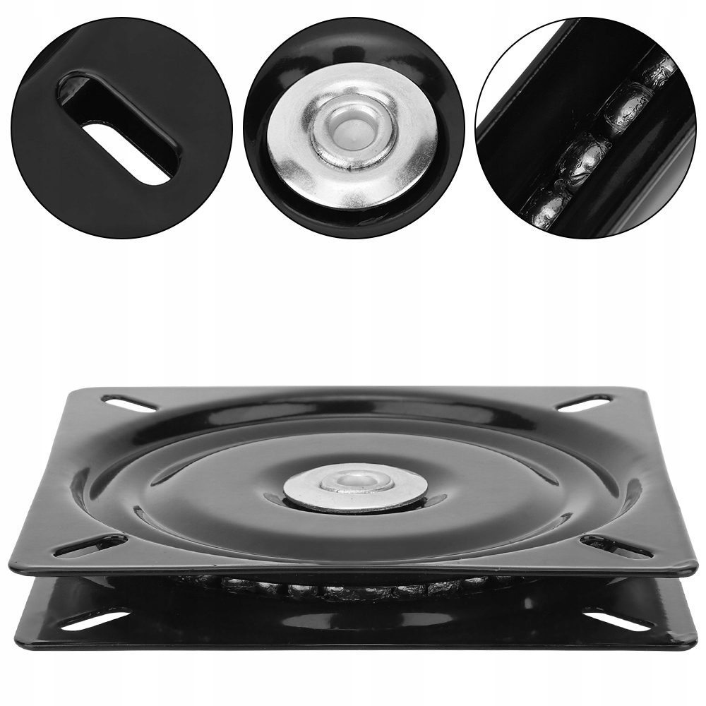 PODSTAWA OBROTOWA FOTELA 155X155MM CZARNA Materiał inny