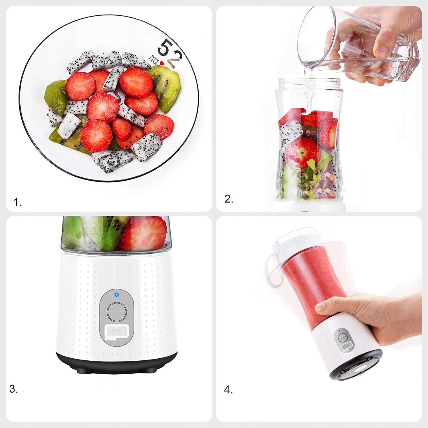 BLENDER PRZENOŚNA SOKOWIRÓWKA BEZPRZEWODOWA Kolor dominujący czarny