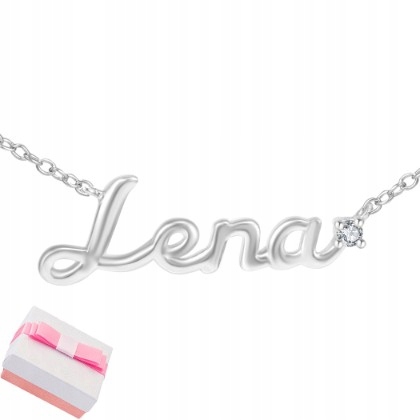 Stříbrný Náhrdelník Řetízek Dámské Jméno Lena