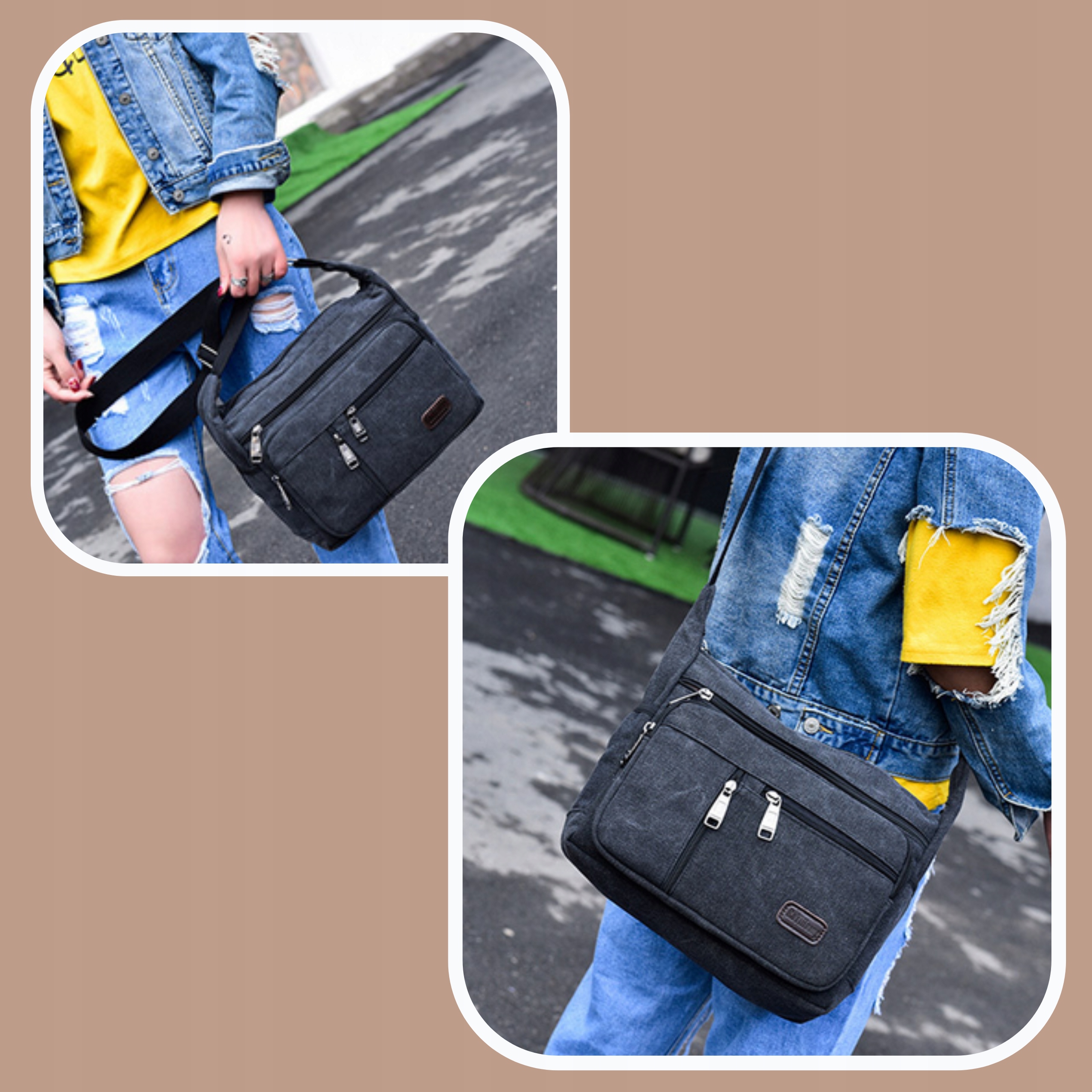 TORBA MESKA NA RAMIE LISTONOSZKA SASZETA DO PRACY Długość paska 124 cm