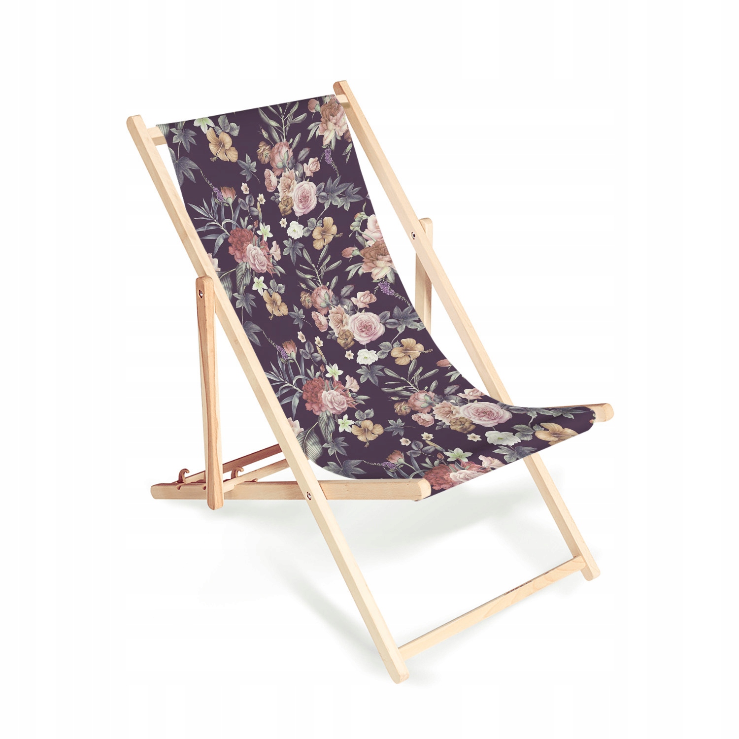 

Leżak plażowy 3 stopnie składania Kwiaty ogrodowe