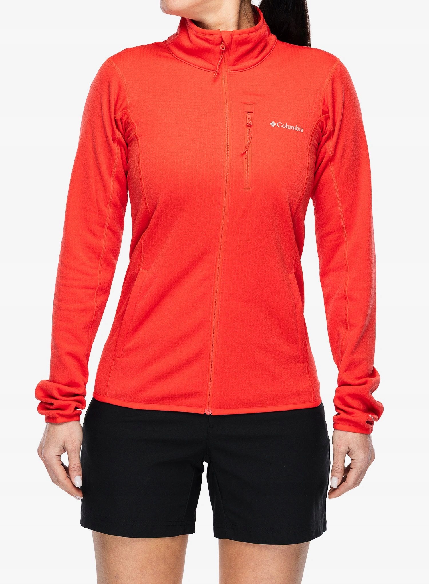 Bluza damska bez kaptura Columbia Essential Hike Grid Fleece Fz poppy Xs